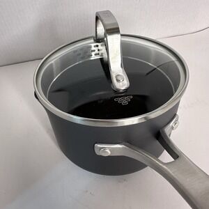 Calphalon Classic 2.5 Qt Hard Anodized Saucepan Gray 87025 Nonstick With Lid